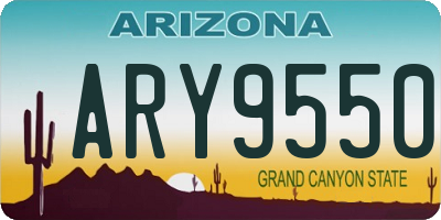 AZ license plate ARY9550