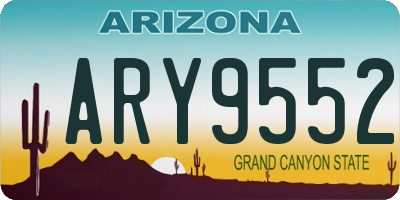 AZ license plate ARY9552