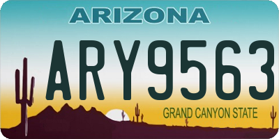 AZ license plate ARY9563