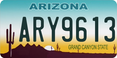 AZ license plate ARY9613