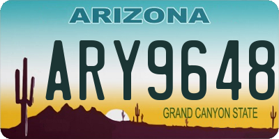 AZ license plate ARY9648