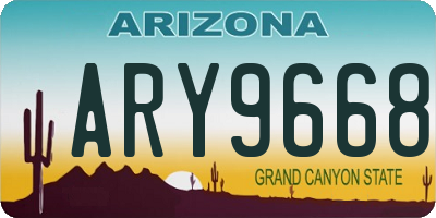 AZ license plate ARY9668