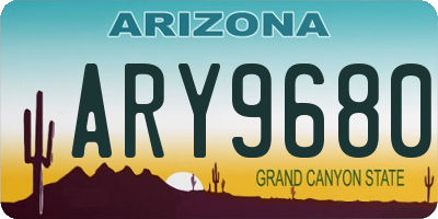 AZ license plate ARY9680