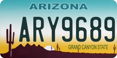 AZ license plate ARY9689