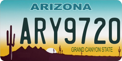 AZ license plate ARY9720