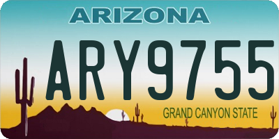 AZ license plate ARY9755
