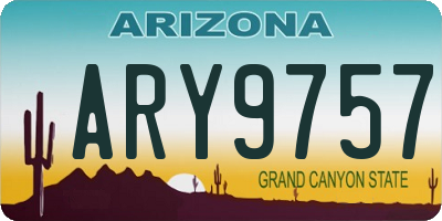 AZ license plate ARY9757
