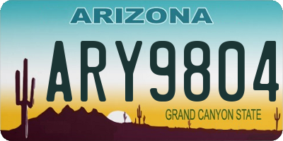 AZ license plate ARY9804