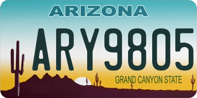 AZ license plate ARY9805