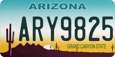 AZ license plate ARY9825
