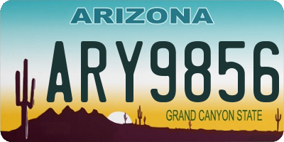 AZ license plate ARY9856