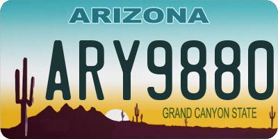 AZ license plate ARY9880