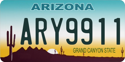 AZ license plate ARY9911