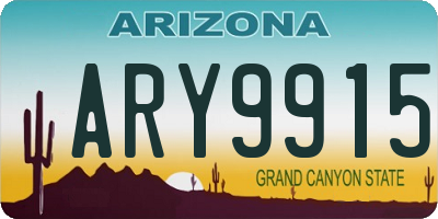 AZ license plate ARY9915