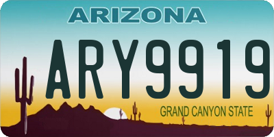 AZ license plate ARY9919
