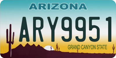 AZ license plate ARY9951