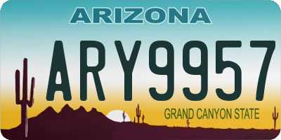 AZ license plate ARY9957