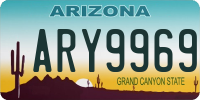 AZ license plate ARY9969