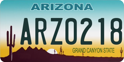 AZ license plate ARZ0218