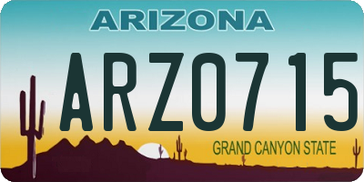 AZ license plate ARZ0715