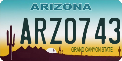 AZ license plate ARZ0743
