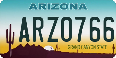 AZ license plate ARZ0766