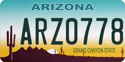 AZ license plate ARZ0778