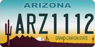 AZ license plate ARZ1112