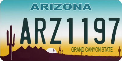 AZ license plate ARZ1197