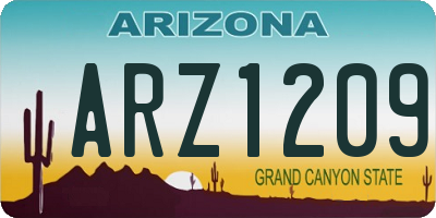 AZ license plate ARZ1209