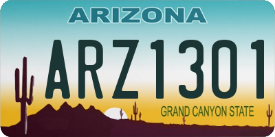 AZ license plate ARZ1301