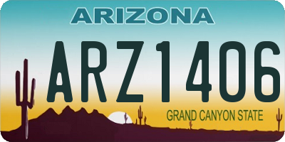 AZ license plate ARZ1406