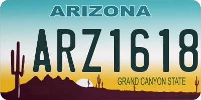 AZ license plate ARZ1618