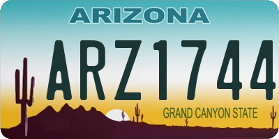 AZ license plate ARZ1744