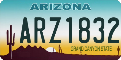 AZ license plate ARZ1832