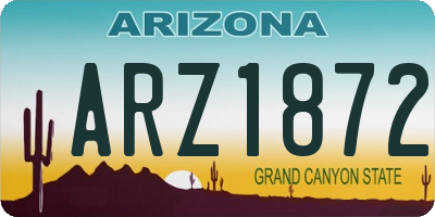 AZ license plate ARZ1872