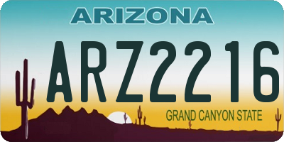 AZ license plate ARZ2216