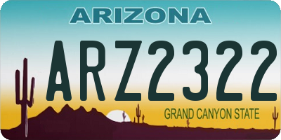 AZ license plate ARZ2322