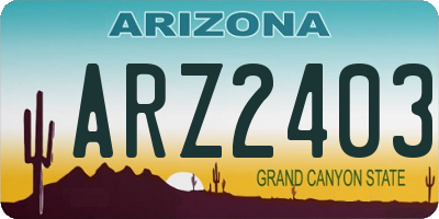 AZ license plate ARZ2403