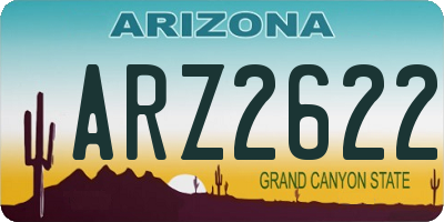 AZ license plate ARZ2622