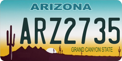 AZ license plate ARZ2735