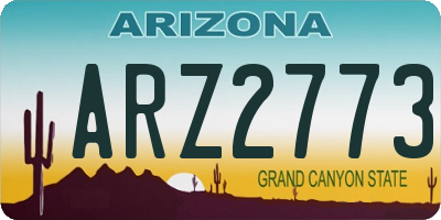 AZ license plate ARZ2773