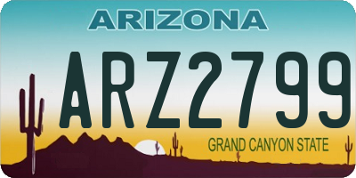 AZ license plate ARZ2799