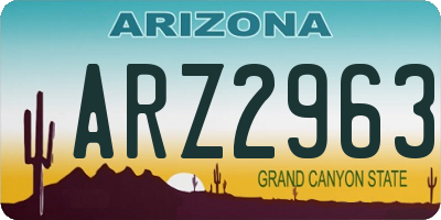 AZ license plate ARZ2963
