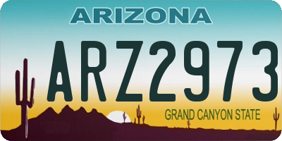 AZ license plate ARZ2973