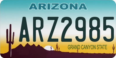 AZ license plate ARZ2985