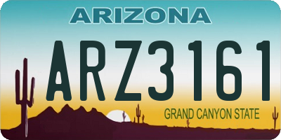 AZ license plate ARZ3161