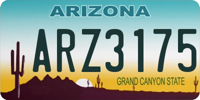 AZ license plate ARZ3175