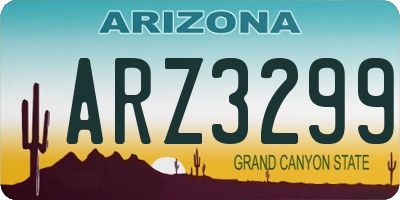 AZ license plate ARZ3299