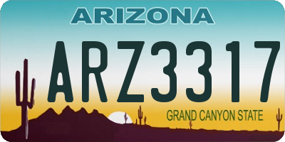 AZ license plate ARZ3317